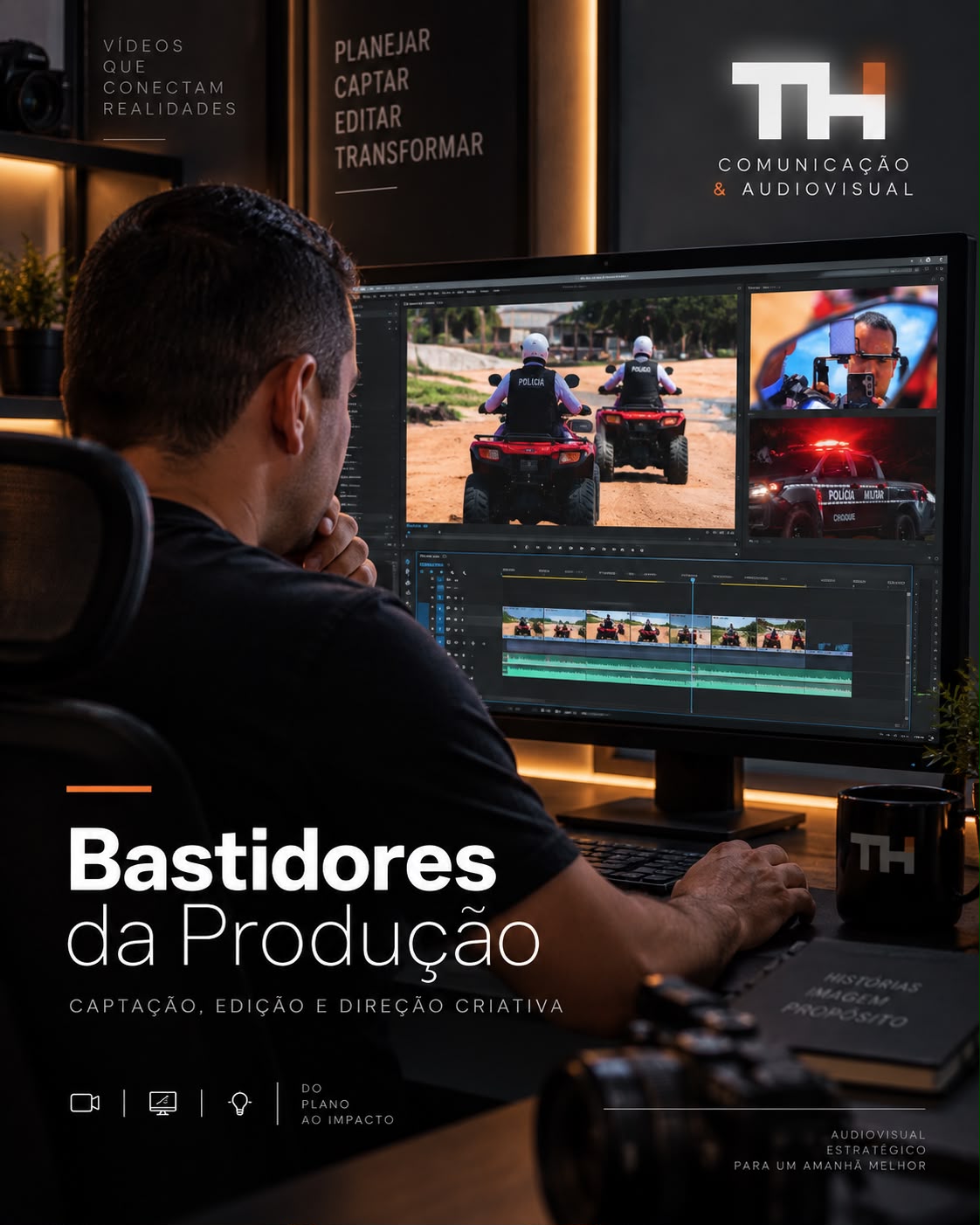 Bastidores da produção audiovisual da TH